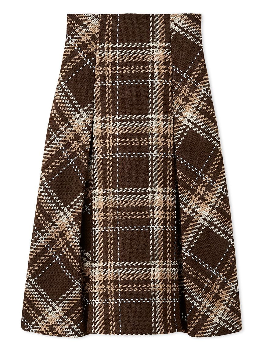 Sustainable Roving Check Midi Skirt