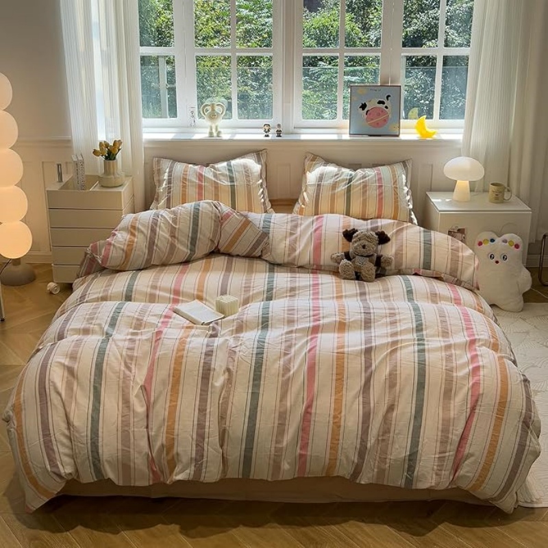 Vintage Striped Duvet Cover Set