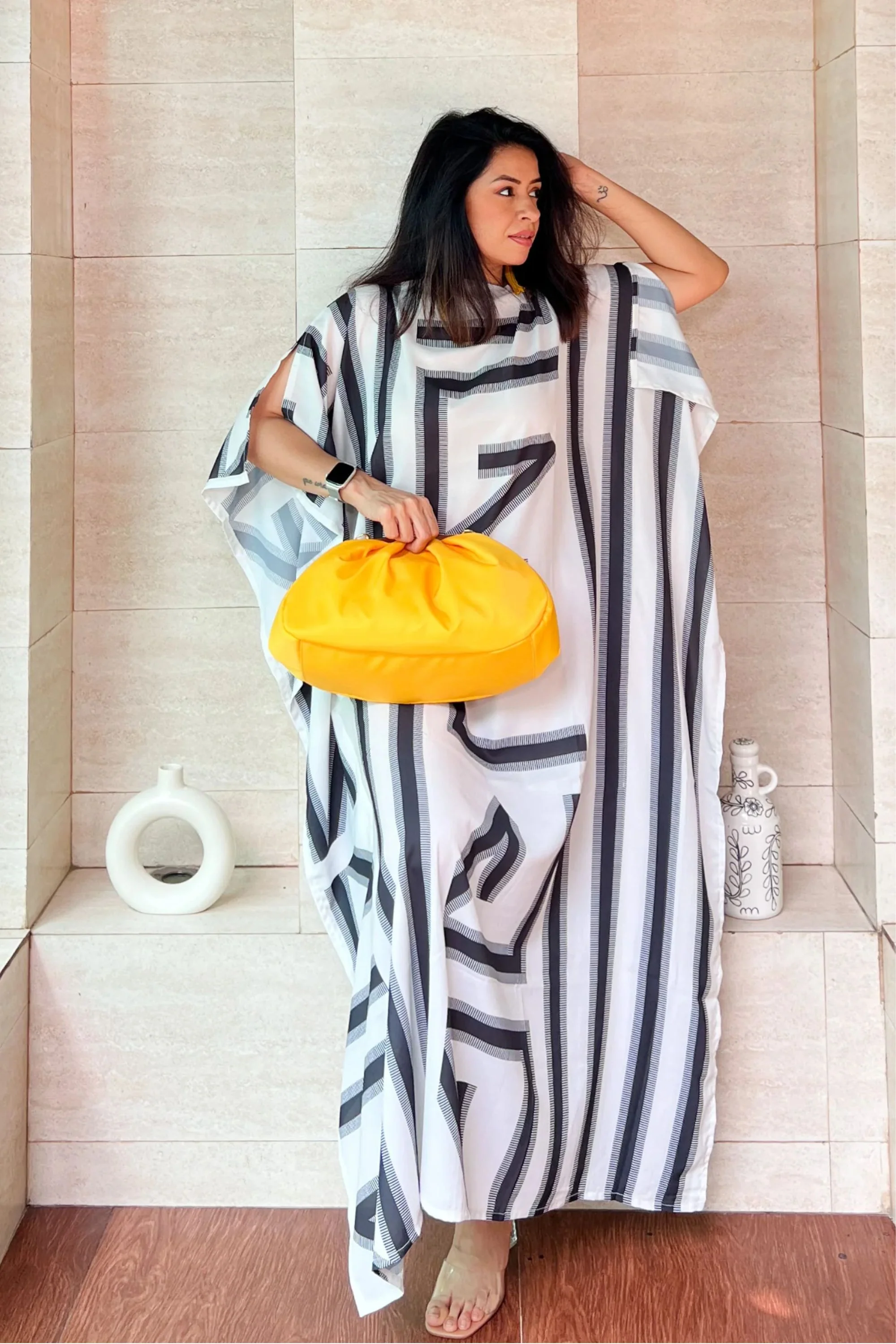 White Oasis Kaftan Dress