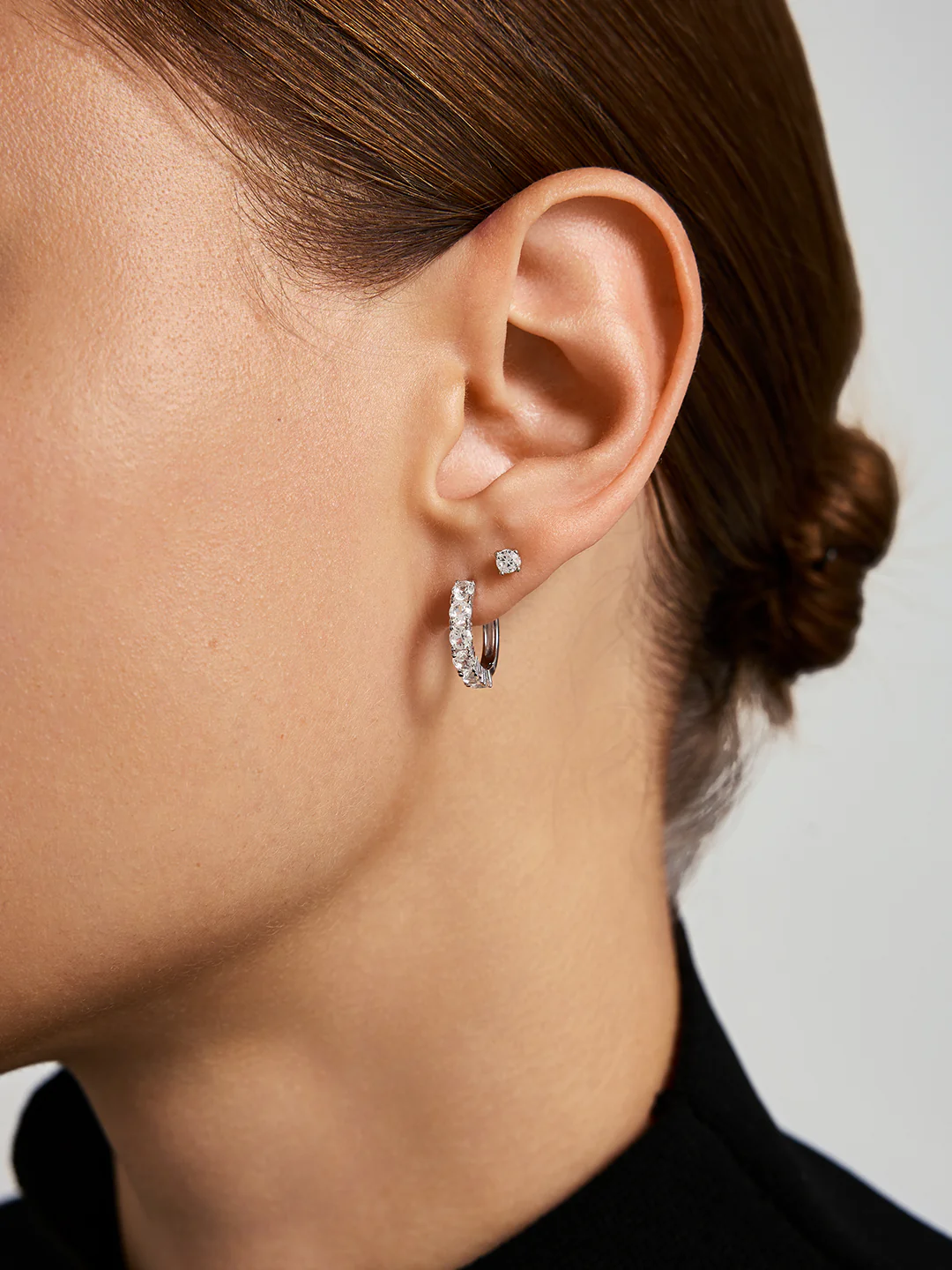 Silver Sapphire Hoops