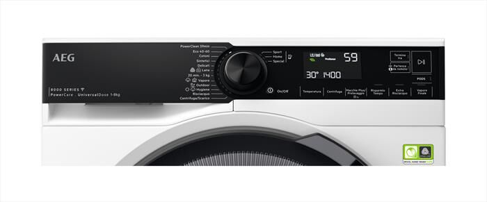 AEG - Lavatrice LR8H84GBY 8 Kg Classe A-Bianco/oblò nero