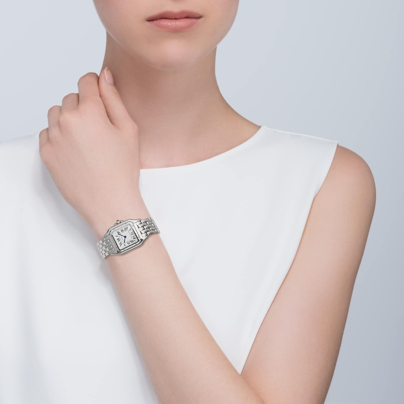 Cartier Panthère De Cartier Watch Medium Model, Quartz Movement, Steel-P17310918