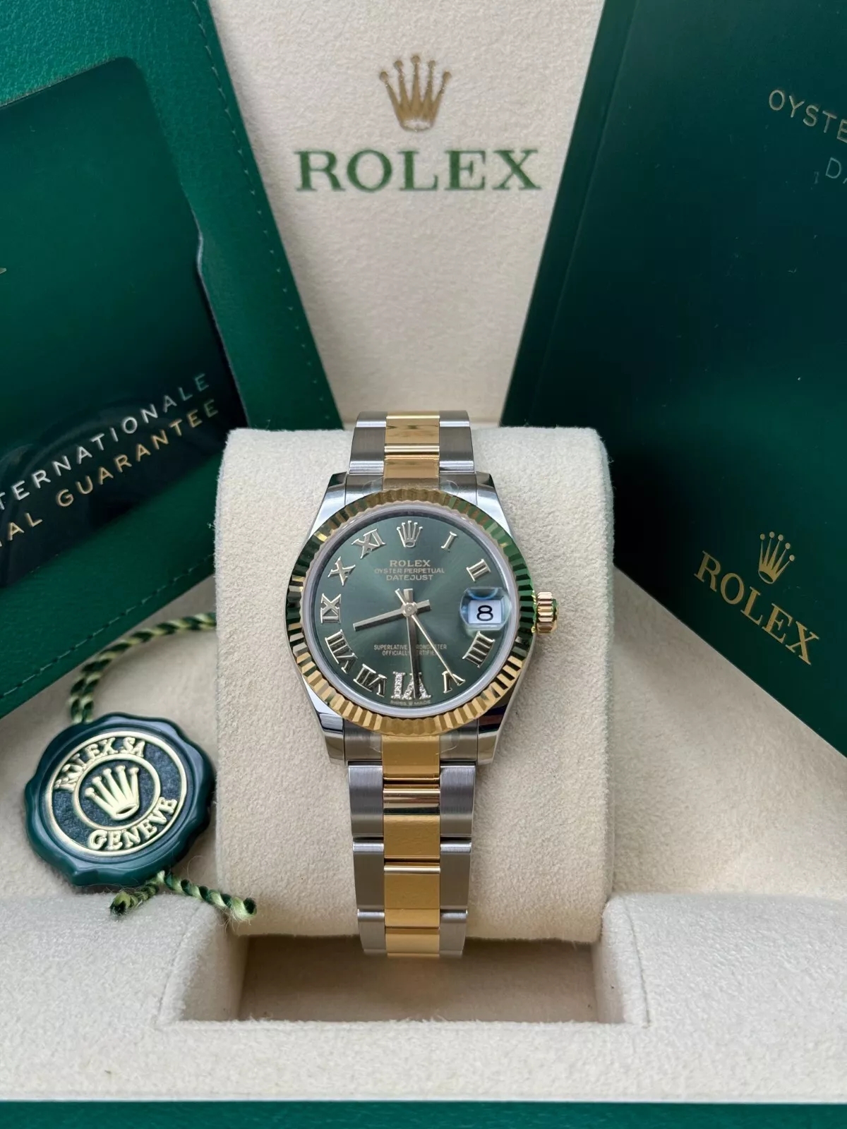 【Super Clone】RLX Datejust m278273-0015/0016 31mm Olive Green Dial Stainless Steel and Yellow Gold Oyster Watch