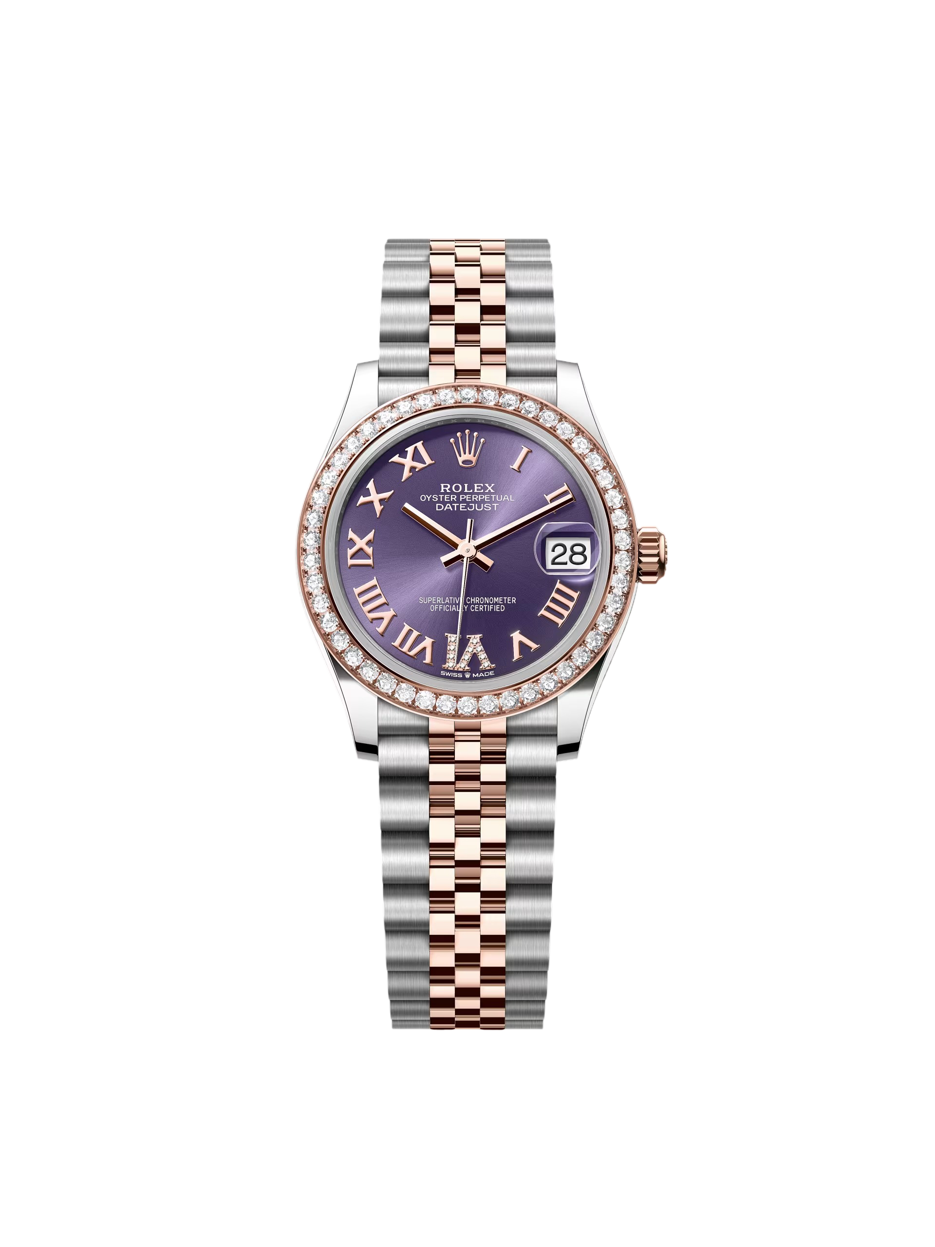 Rolex Datejust m278381-0015/0016 Aubergine Roman Dial 31mm Oyster Bracelet