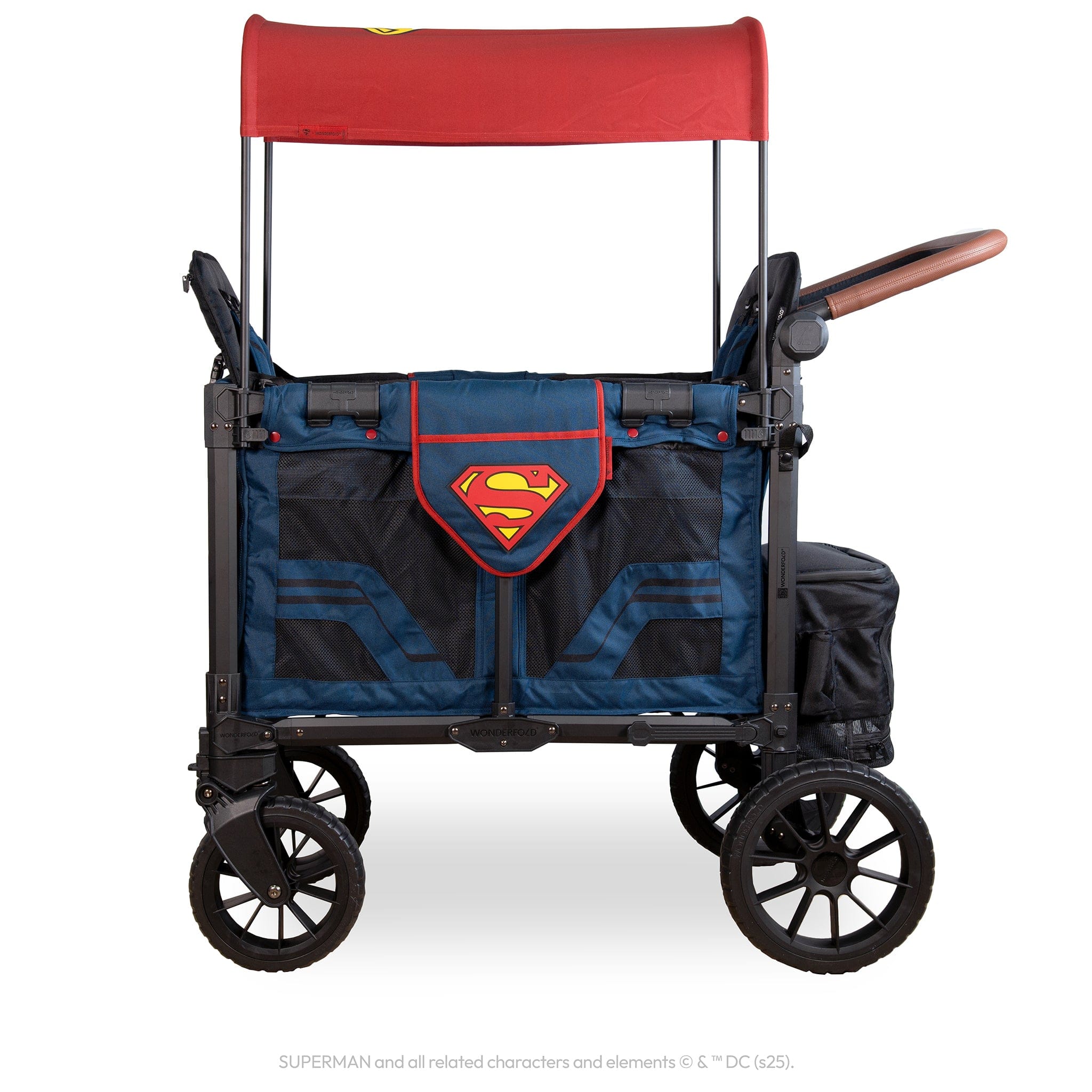WonderFold W2 Luxe Pro (2 Seater) Double Stroller Wagon - Superman