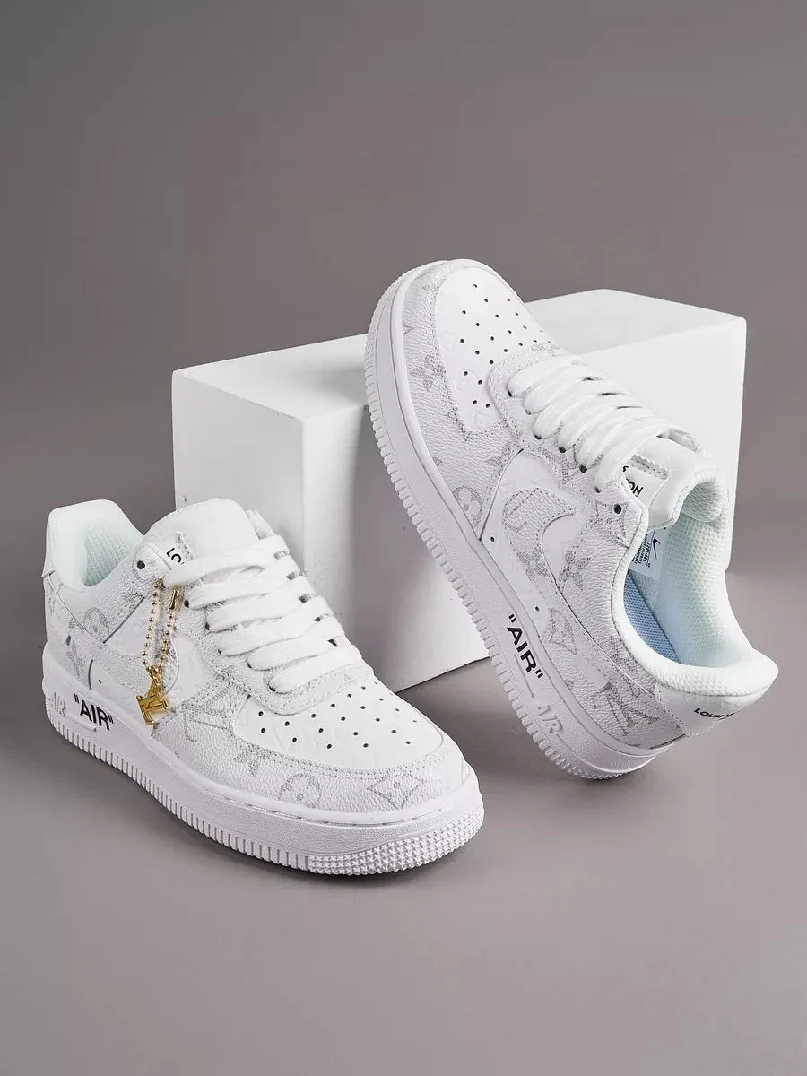 L.V x NK Air Force 1 Frost White Luxe Edition (Custom)
