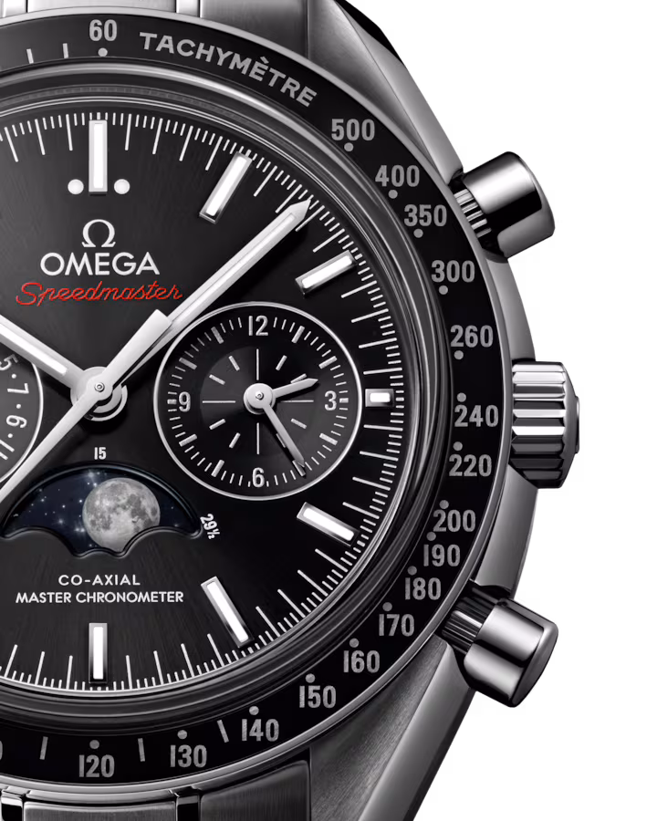 Omega Speedmaster Moonphase Black Dial 44.25mm Stainless Steel Bracelet 304.30.44.52.01.001