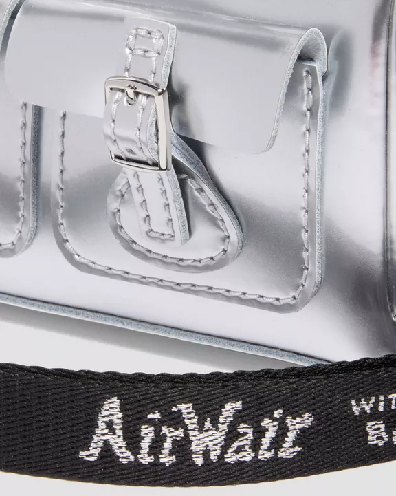 Mini Top Handle Bag Silver Metallic Patent Lamper