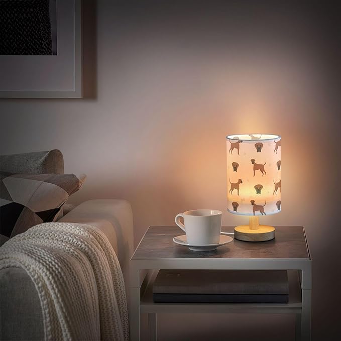 Table Lamp Boxer Dog Pattern Nightstand Lamp