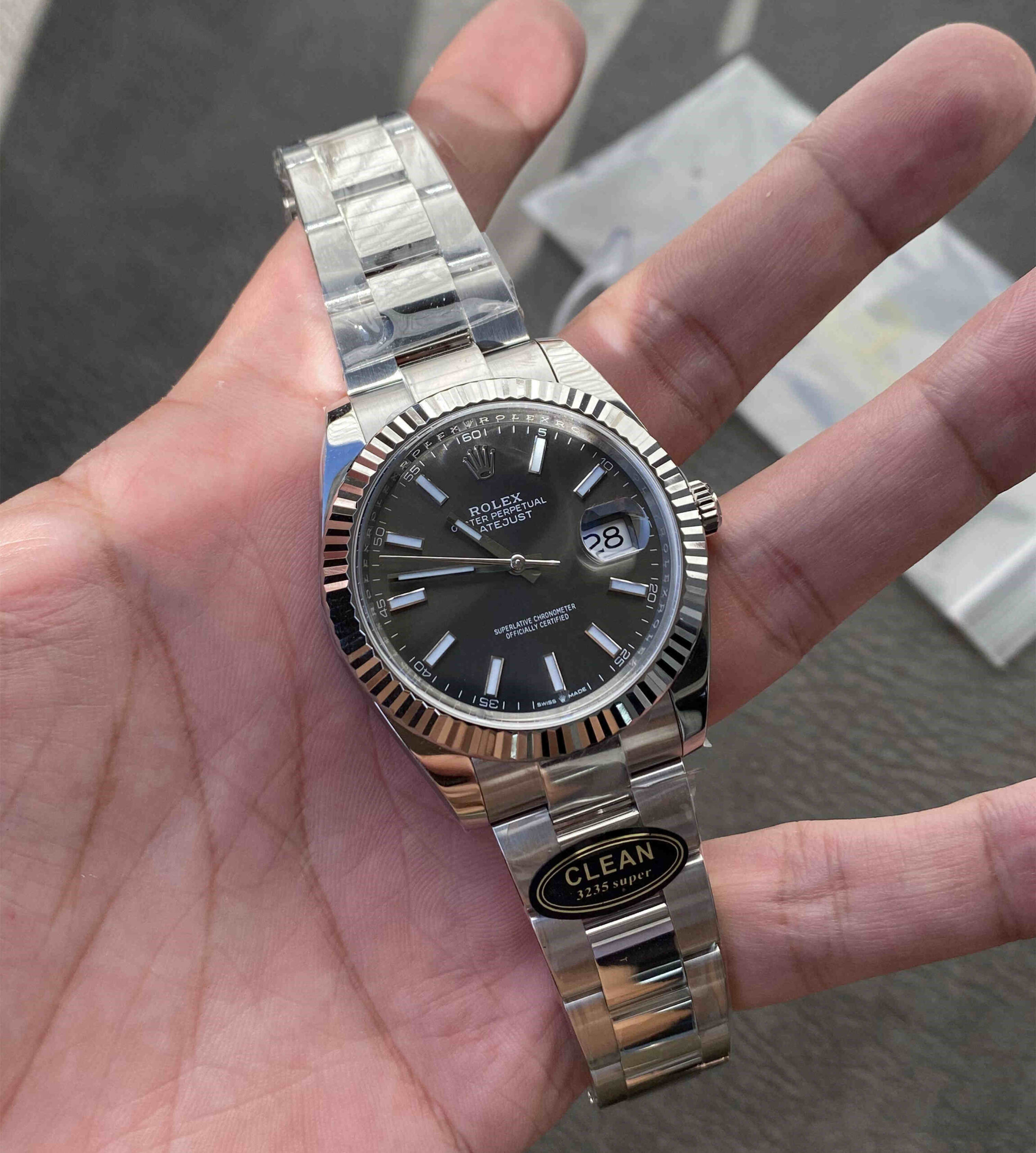 Clean Factory 126334‐0013 – 41mm Grey Datejust Replica with 3235 Movement