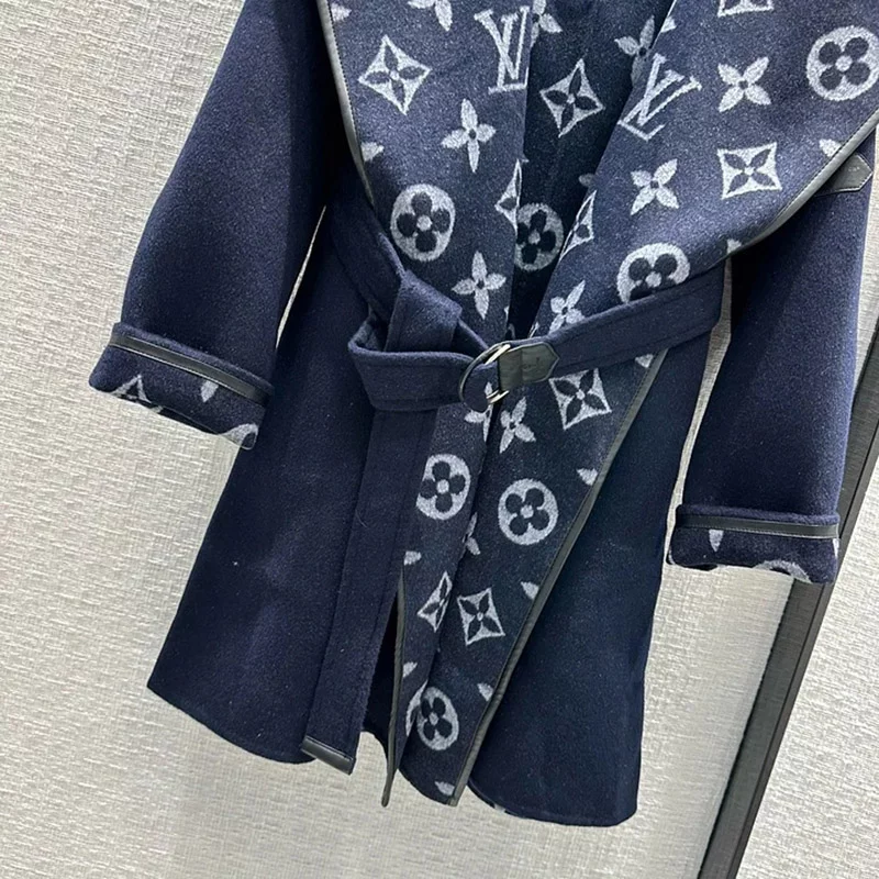 Full printed wrap style hooded woolen MY-93248