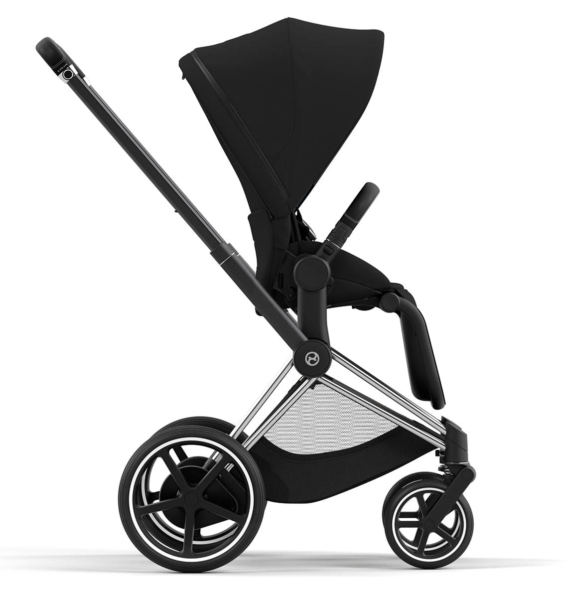 Cybex ePriam 2 Electronic Assist Stroller (One Box) - Chrome / Black / Deep Black