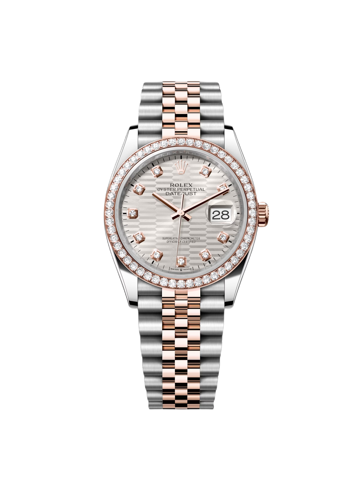 Rolex  Datejust 36mm 126281 Silver Palm Index Dial Jubilee Bracelet
