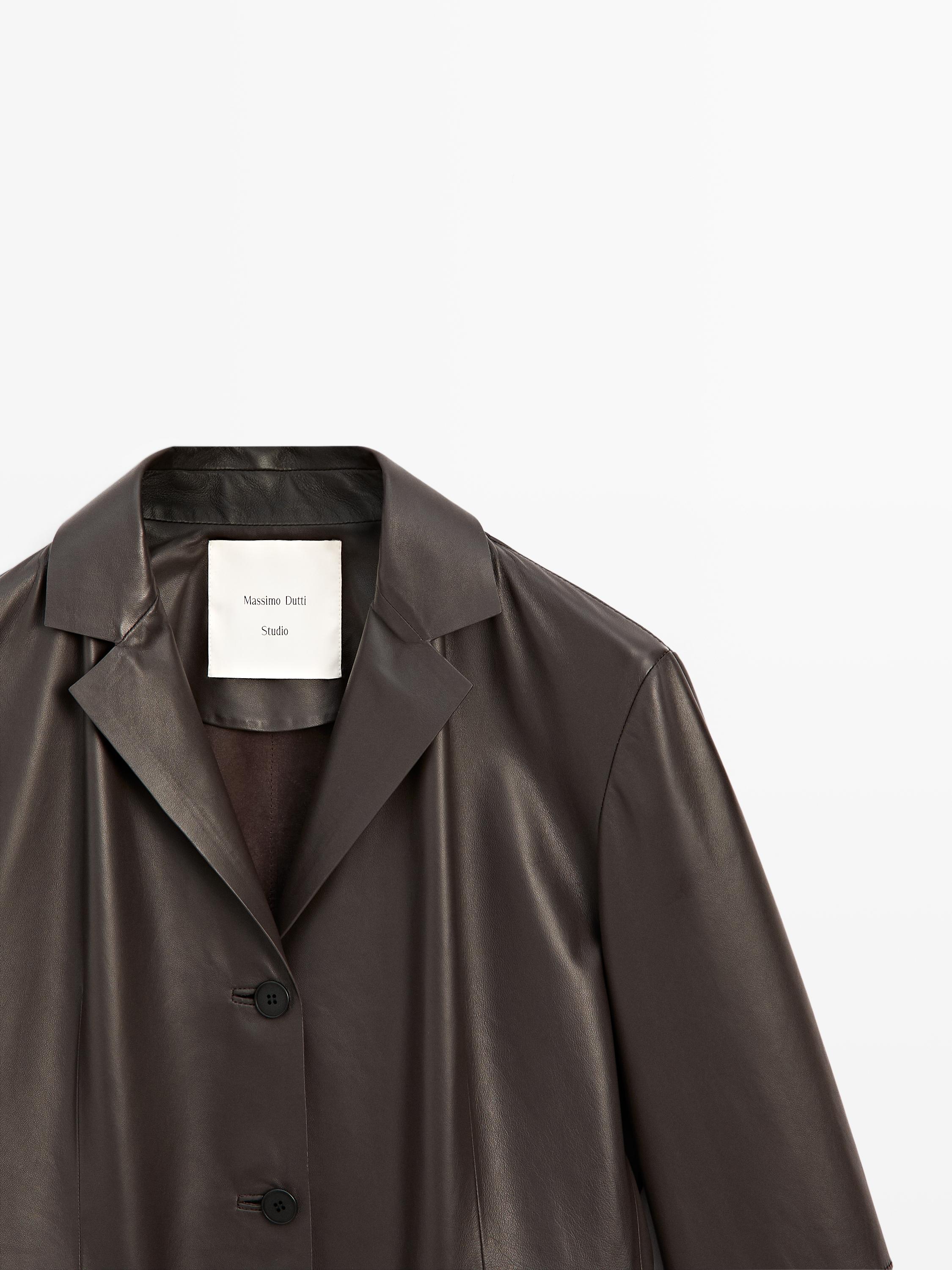 Blazer cuello solapa piel - STUDIO