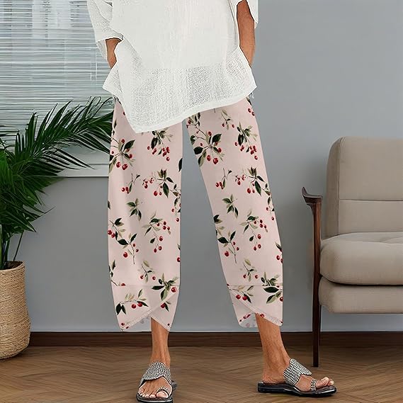 AERLEN Palazzo Pants for Women Beach Work Walking Casual Active Comfy Exercise Elastic Waist Yoga Trousers with Pockets