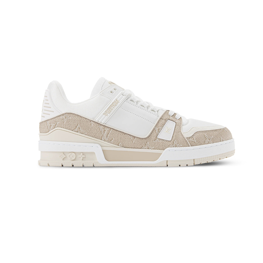 LV  Trainer Beige Monogram Leather Sneaker