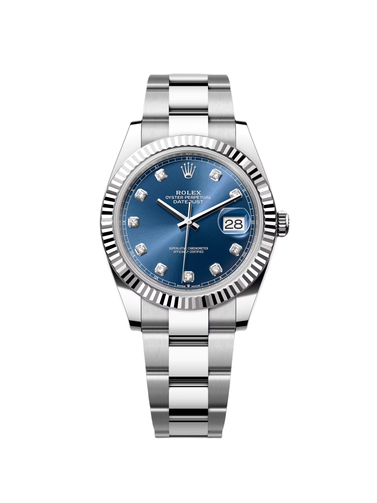 【Super Clone】RLX  Datejust 126334-0015 Blue Diamond Oyster 41mm Stainless Steel Mens Watch