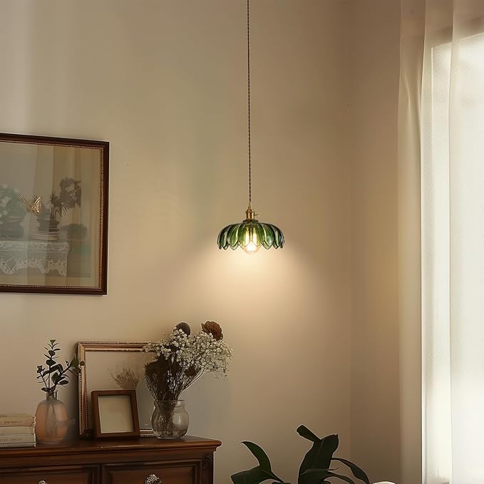 LUMISCAPE Plug in Pendant Light: Glass Hanging Lamp Plug in