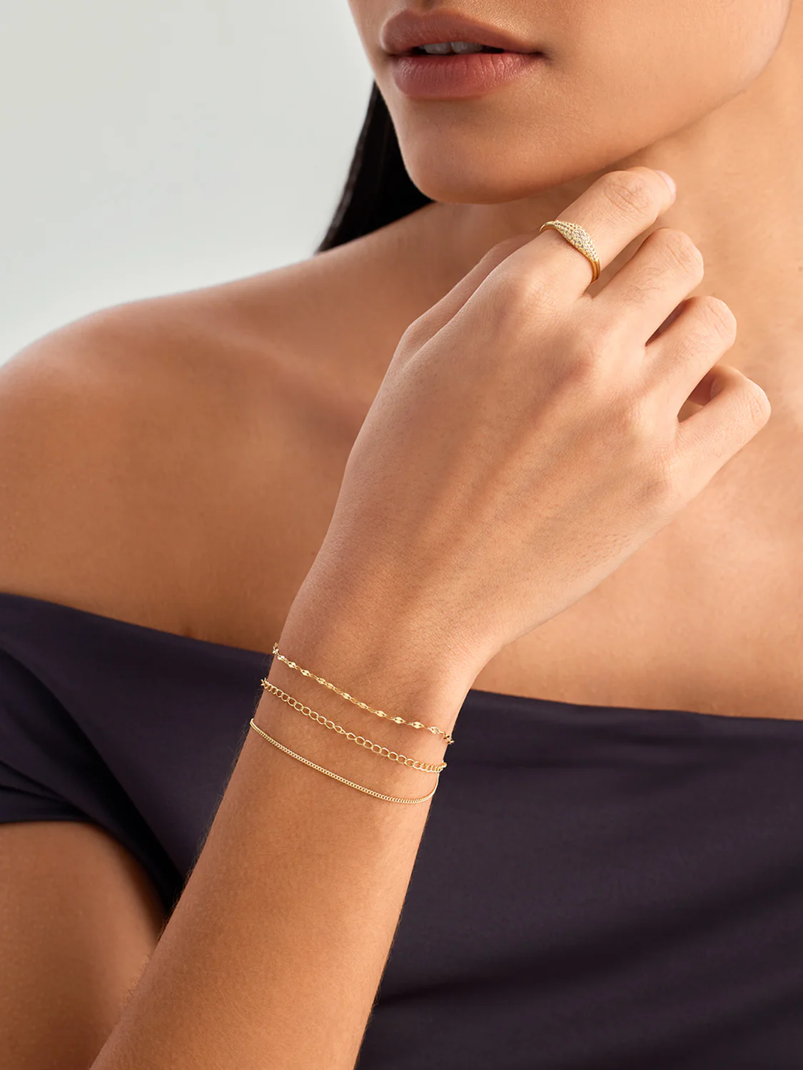 Three Chain Layered Bracelet