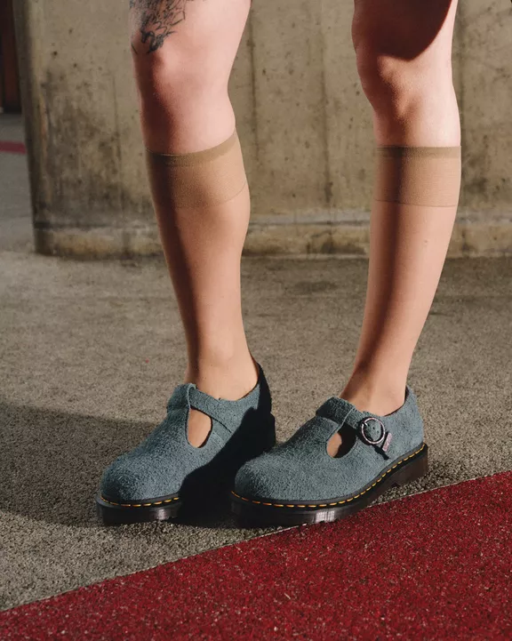 T Bar Napped Leather Shoes