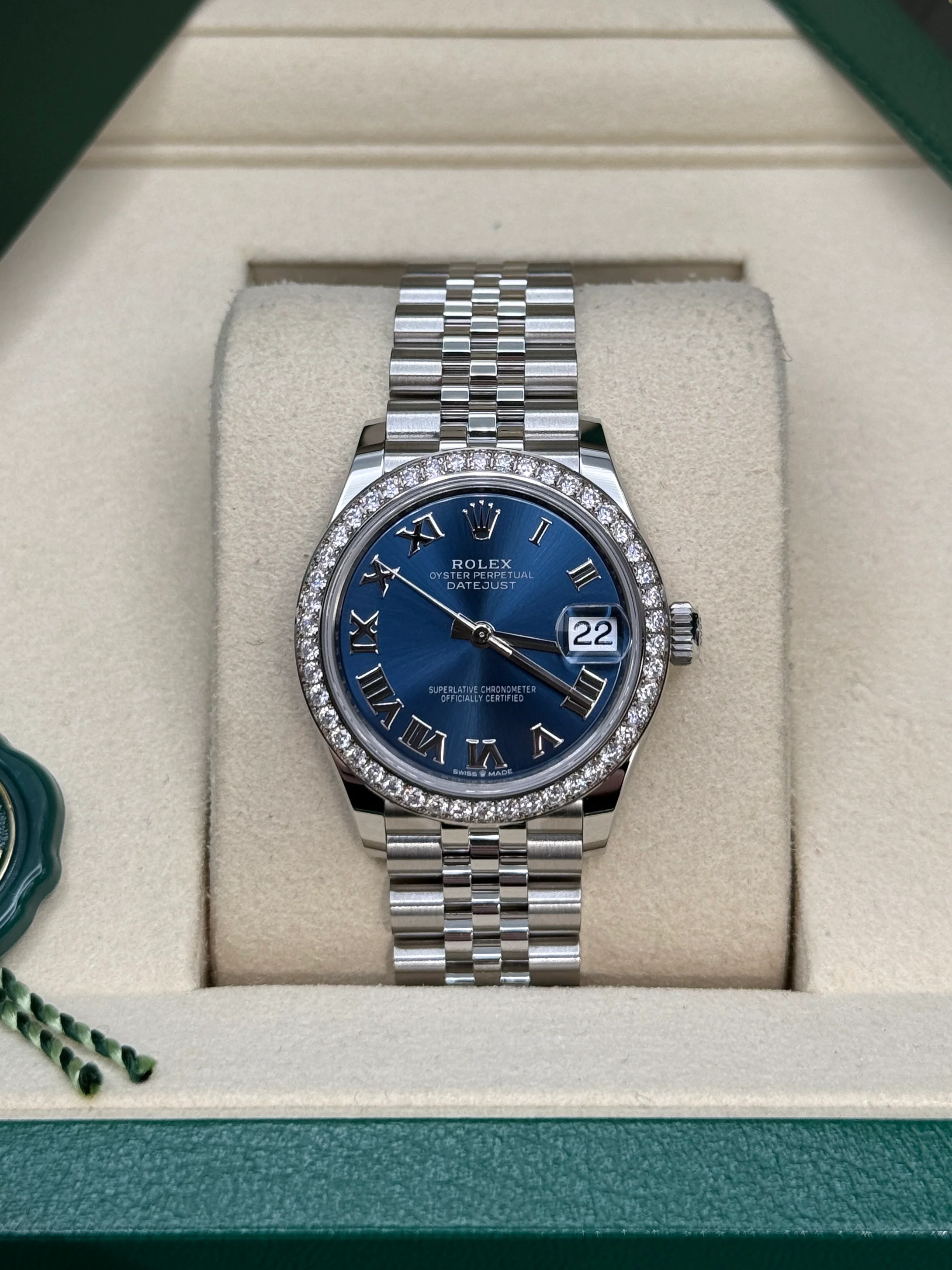 【Super Clone】RLX Datejust m278384RBR-0037/0038 Bright Blue 31mm Dial Oyster Watch