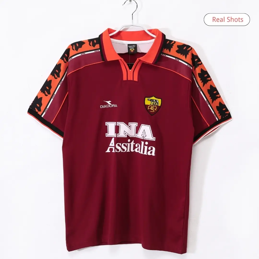 TOTTI #10 Retro Roma Home Soccer Jersey 1998/99