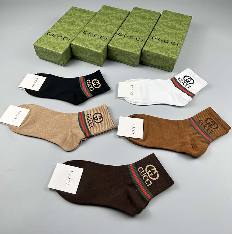 Set of 5 Pairs of Cotton Anti-bacterial Ankle Socks WZ-924000144