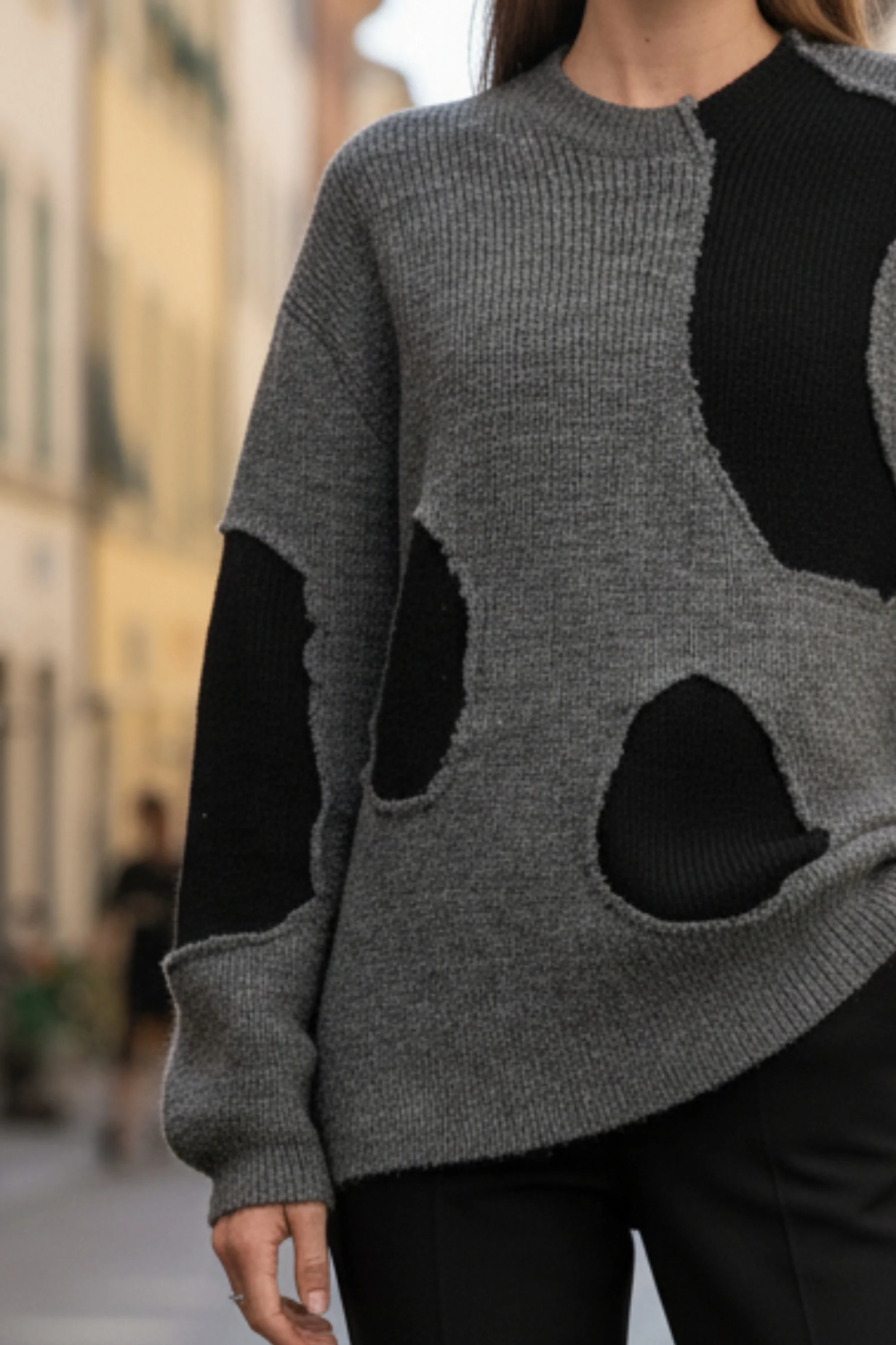 Ash Black Patch Sweater