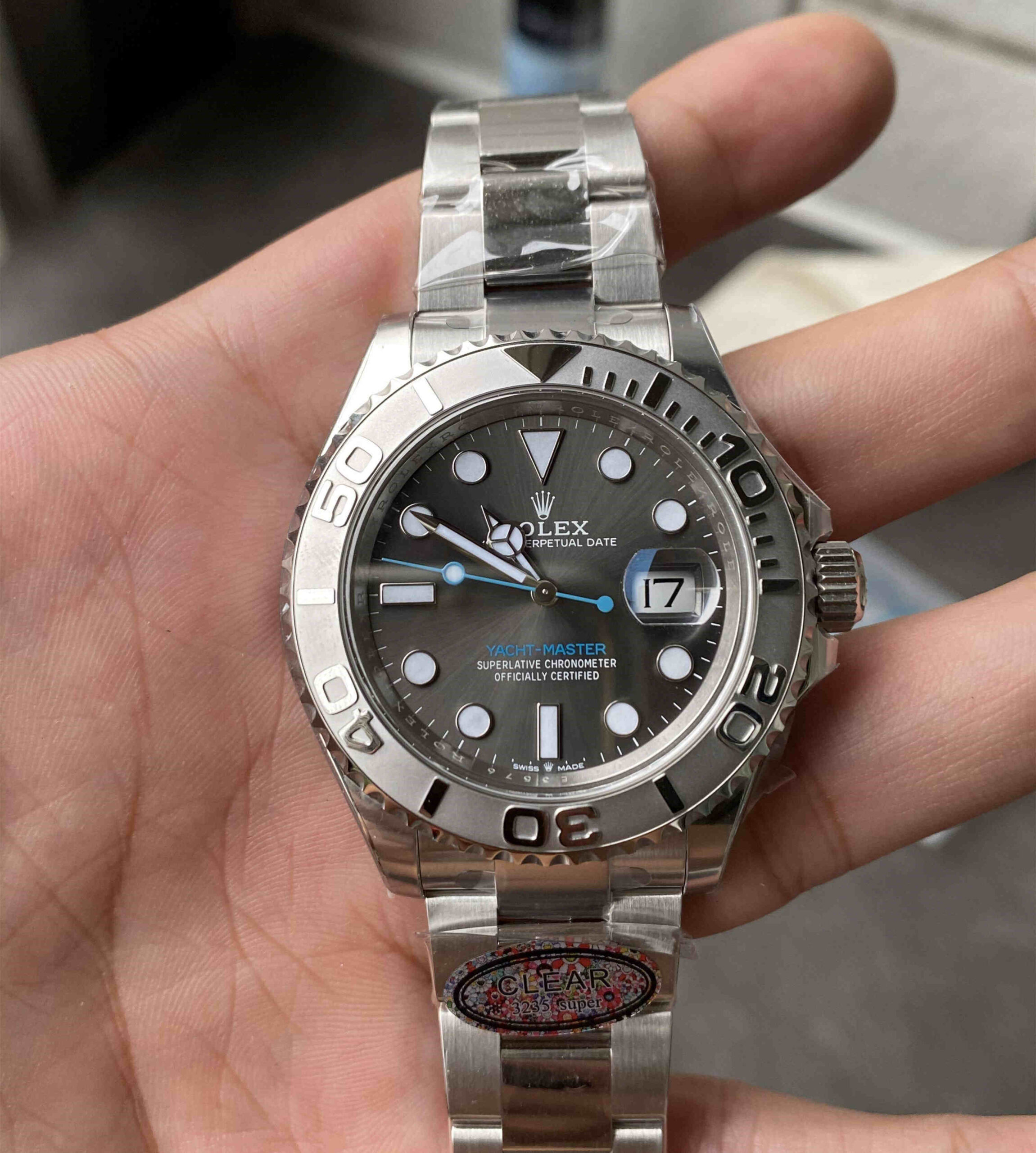 Clean Factory 126622‐0001 – 40mm Grey Yacht-Master Replica