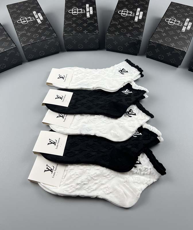 Set of 5 Pairs of Cotton Breathable Ankle Socks WZ-924000236