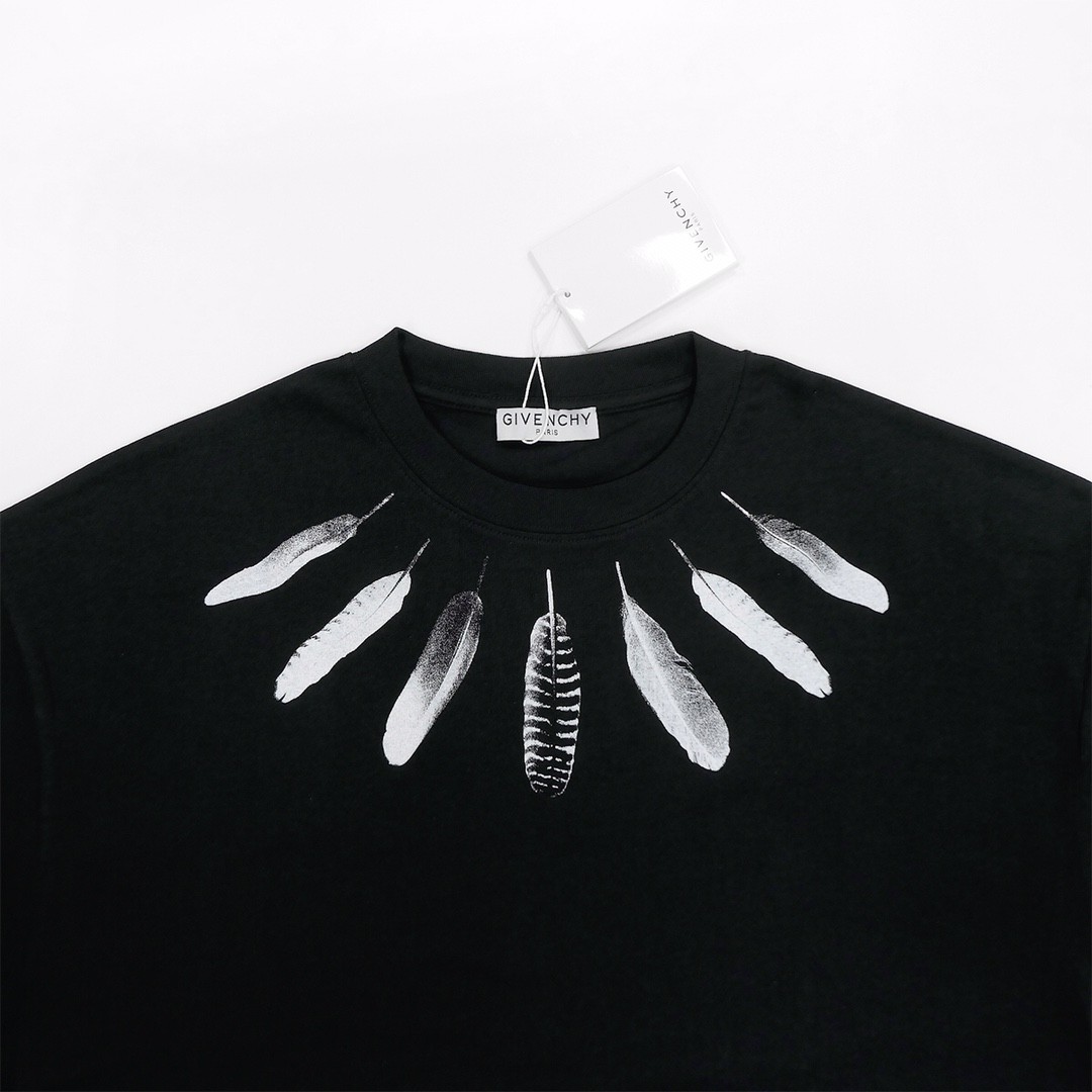 GVC 2024ss new summer feather print t-shirt