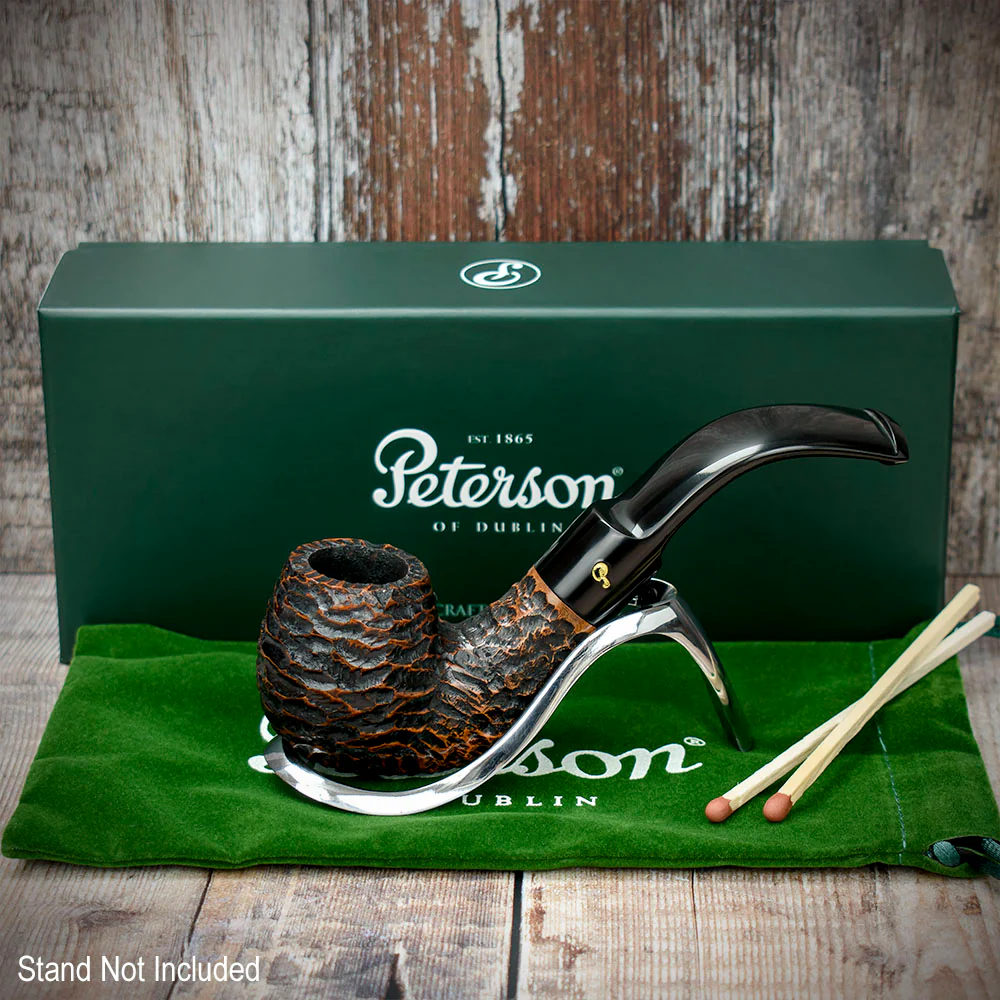 Peterson of Dublin Aran Rusticated Briar Smoking Pipe - Shape No.221