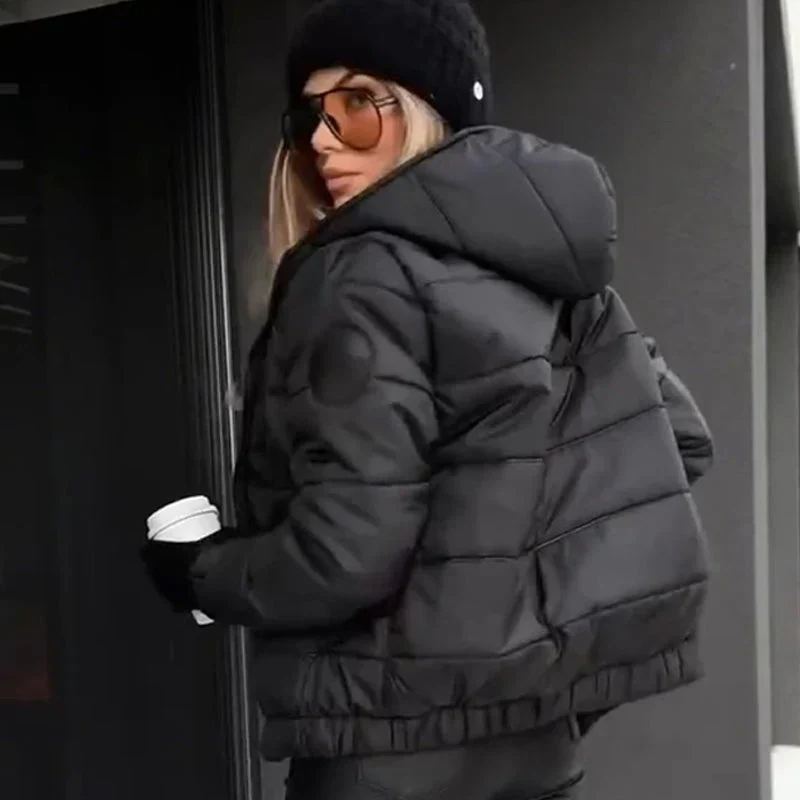 Damen lässige, warme Jacke mit Kapuze