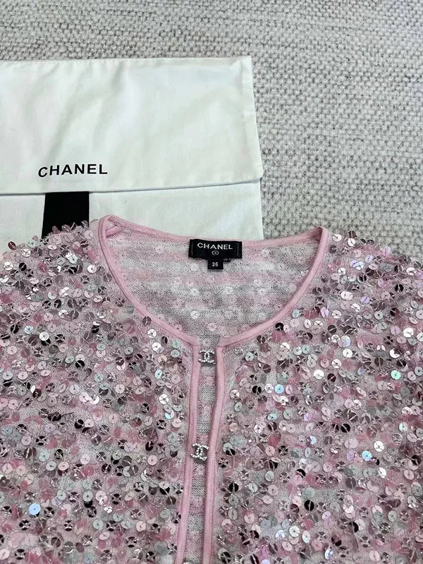 Pink Diamond Button Sequin Cardigan MY-93221