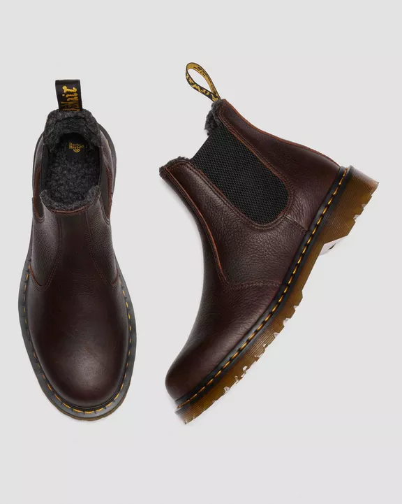 2976 Faux Fur Lined Grizzly Leather Chelsea Boots