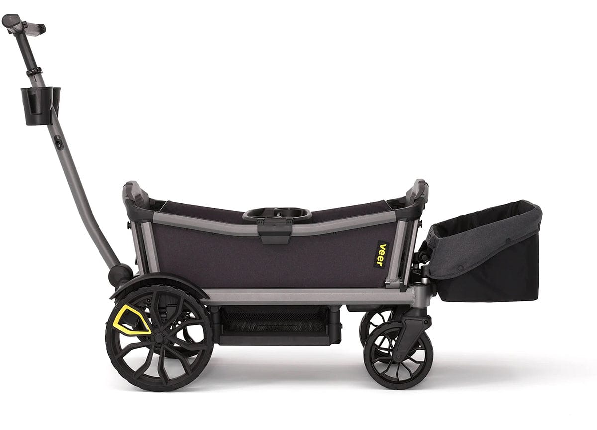 Veer Cruiser City XL (4 Seater) Stroller Wagon + Basket Bundle - Grey