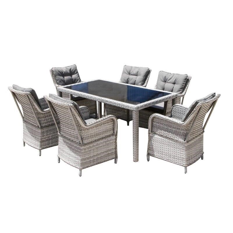 Cotswald Rectangular 6 - Person 63'' Long Dining Set with Cushions
