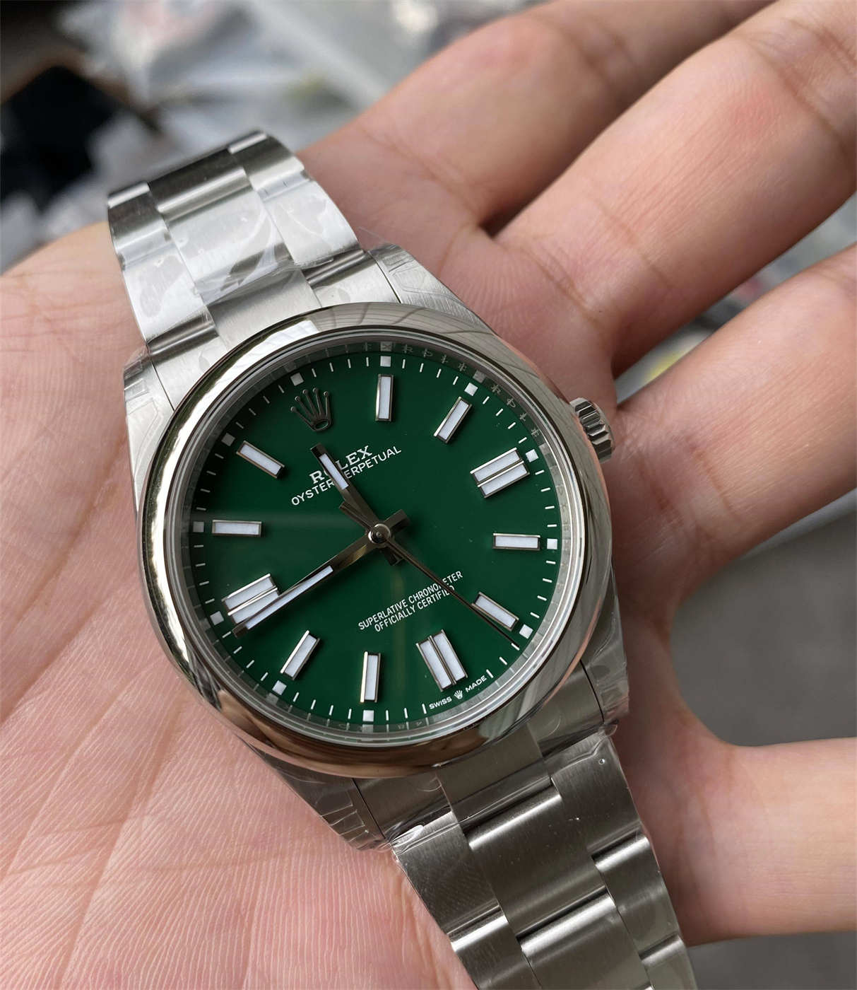 Rolex Oyster Perpetual 41 Green Dial Replica – VS Factory 134300-0004 with Dandong 3230 Movement