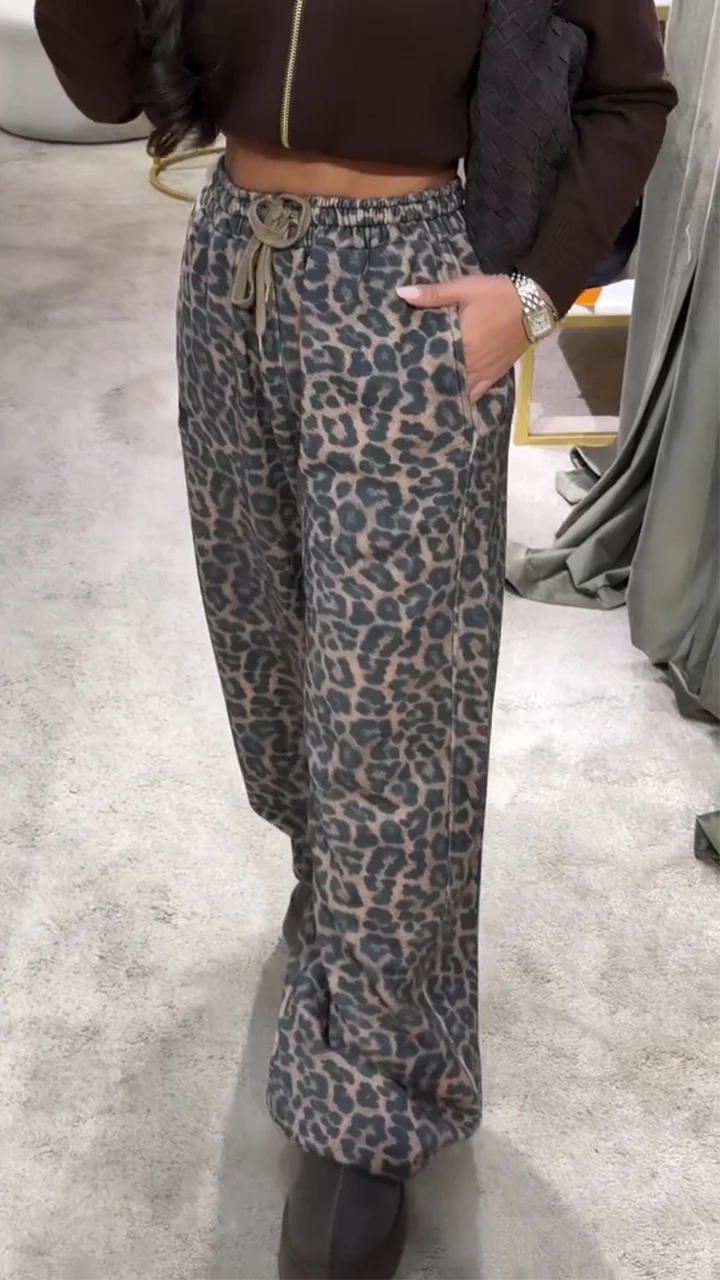 Women Drawstring Printed Casual Pants
