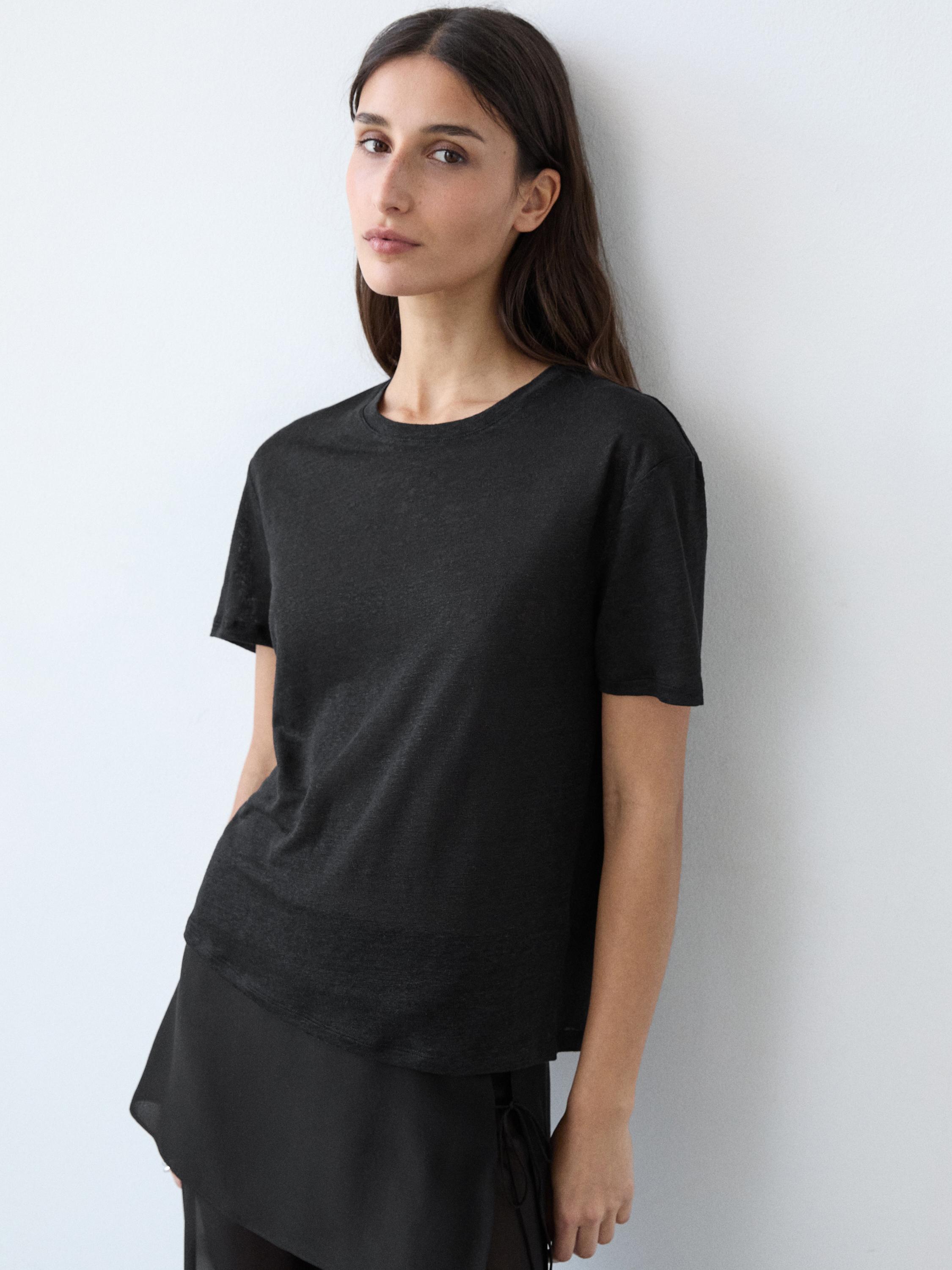 Camiseta manga corta lino