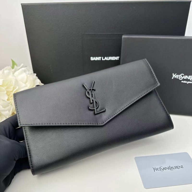 8.5″x4.7″x1.0″ Leather Black&Golden Wallet QB-927103