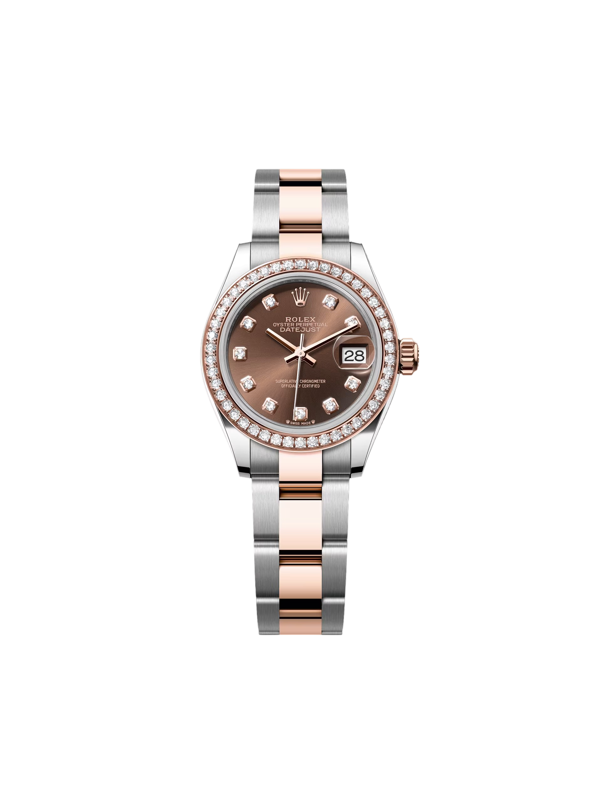 Rolex Lady-Datejust 28mm 279381RBR Chocolate Diamond Dial Oyster Bracelet