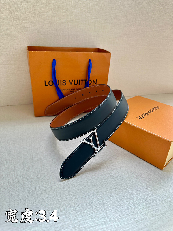Fashion Top quality Adjustable steel Buckle 3.4cm Wide Real Leather Belt PD-862084