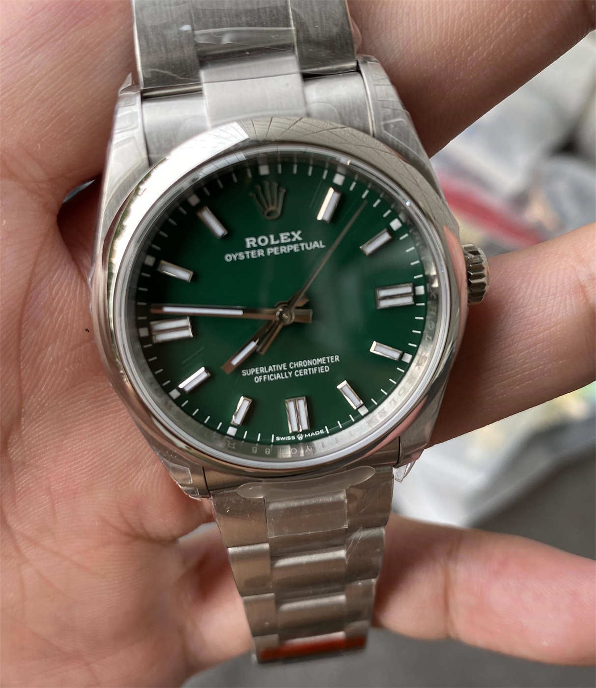 Rolex Oyster Perpetual 36 Green Dial Replica – VS Factory M126000-0005 with Dandong 3230 Movement