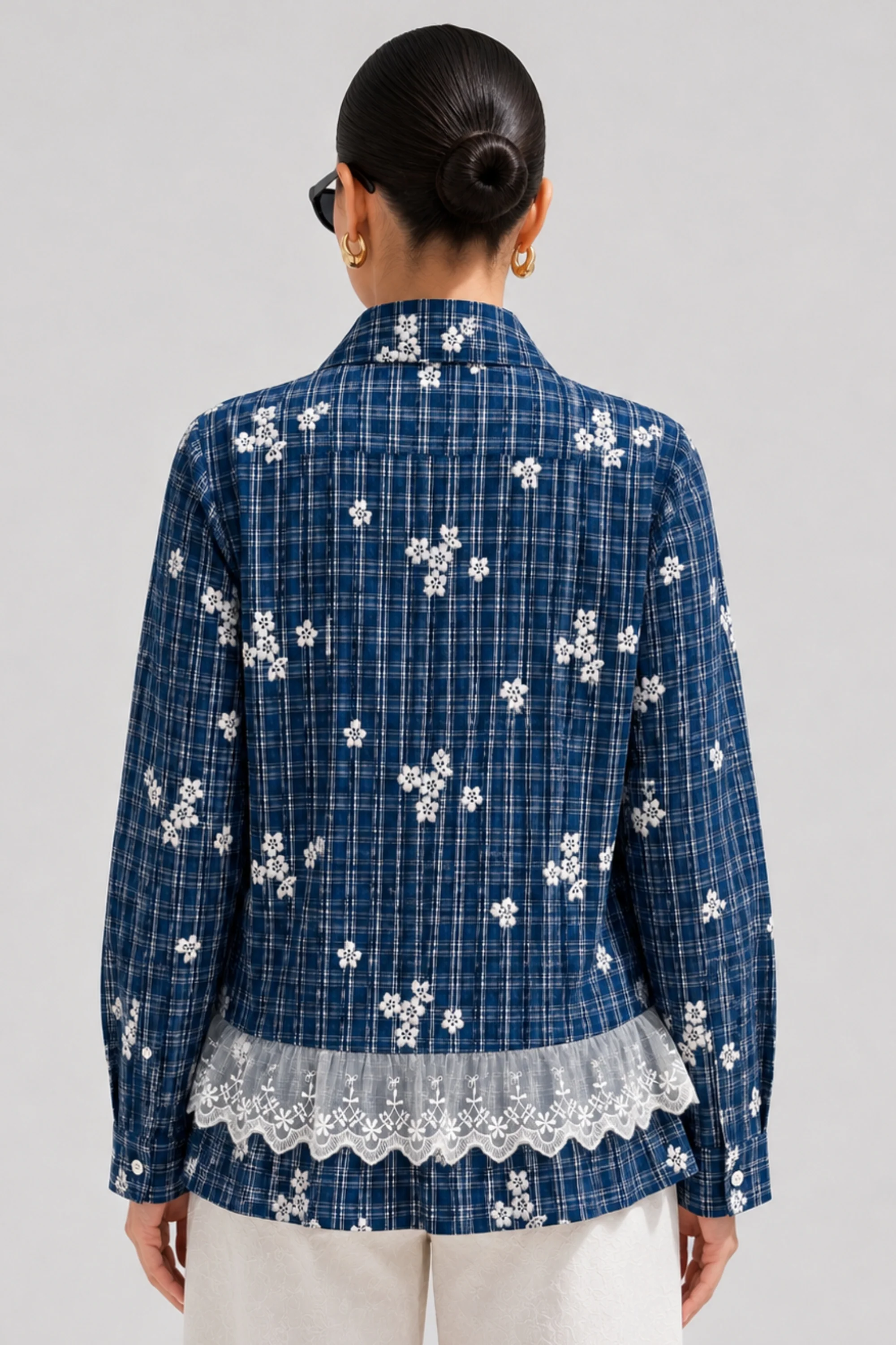 Indigo Bloom Gingham Shirt