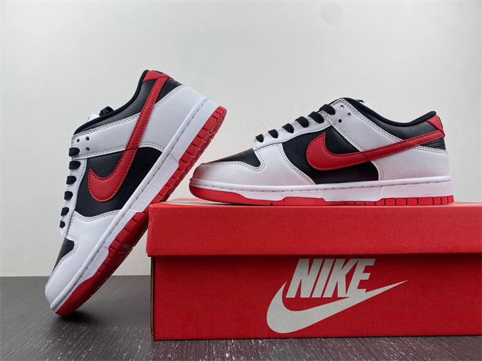 NK Dunk Low Retro White Black University Red FD9762-061