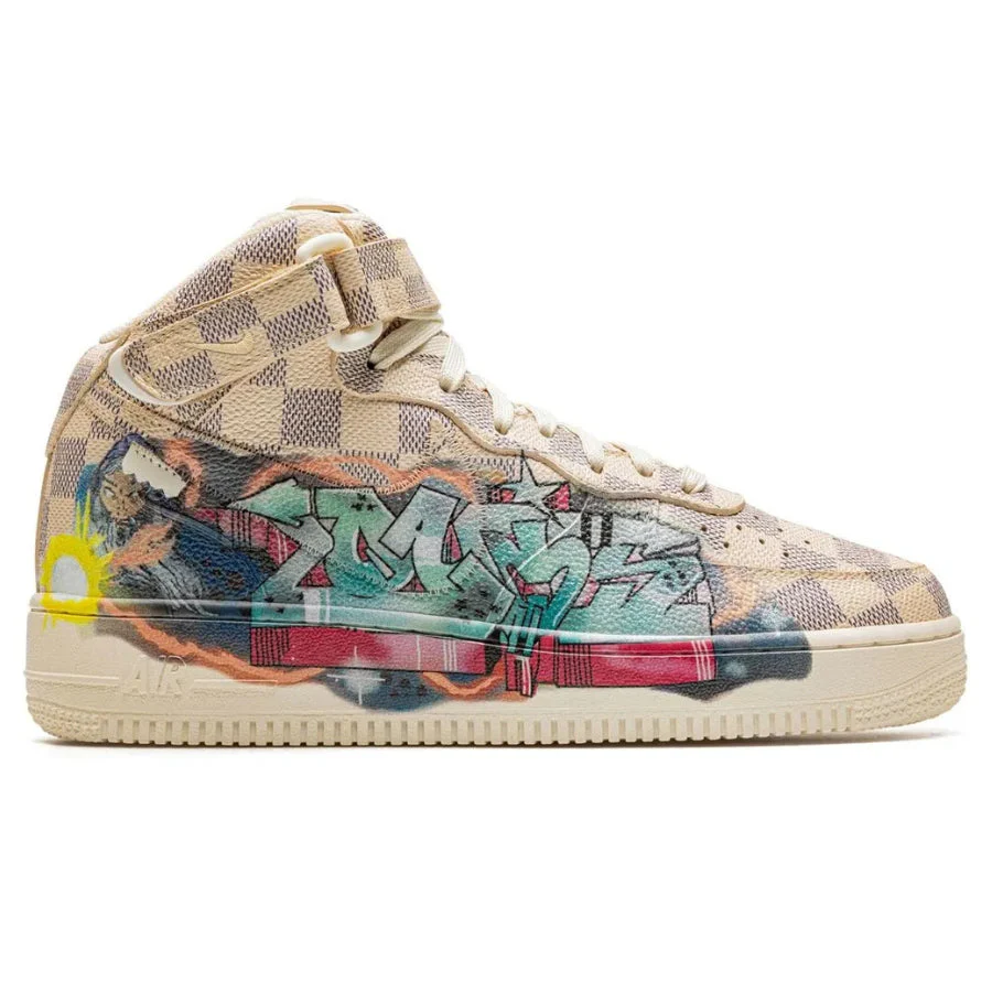 L.V x NK Air Force 1 Mid ‘By Virgil Abloh Graffiti’