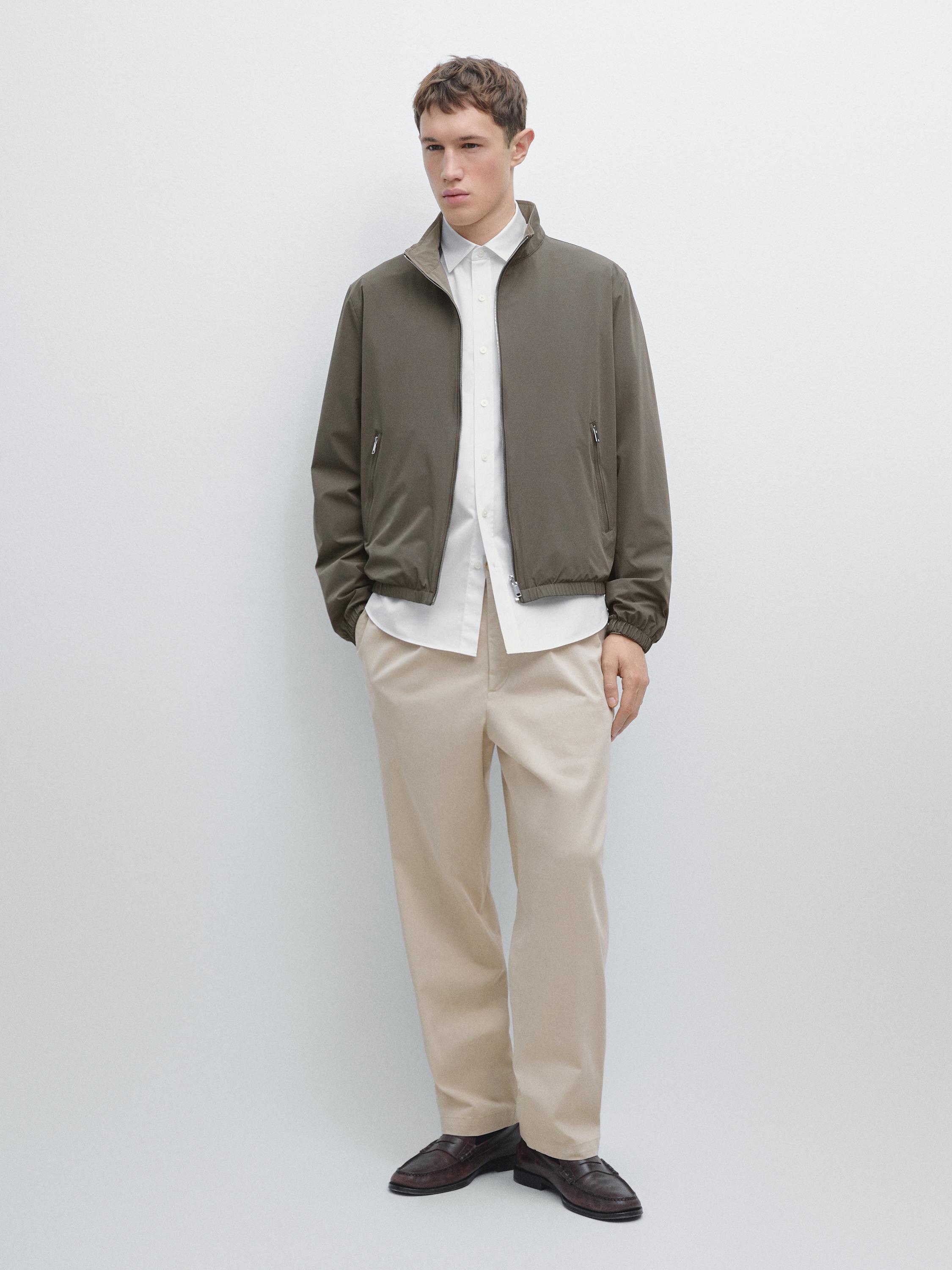 Pantalón straight fit mezcla algodón