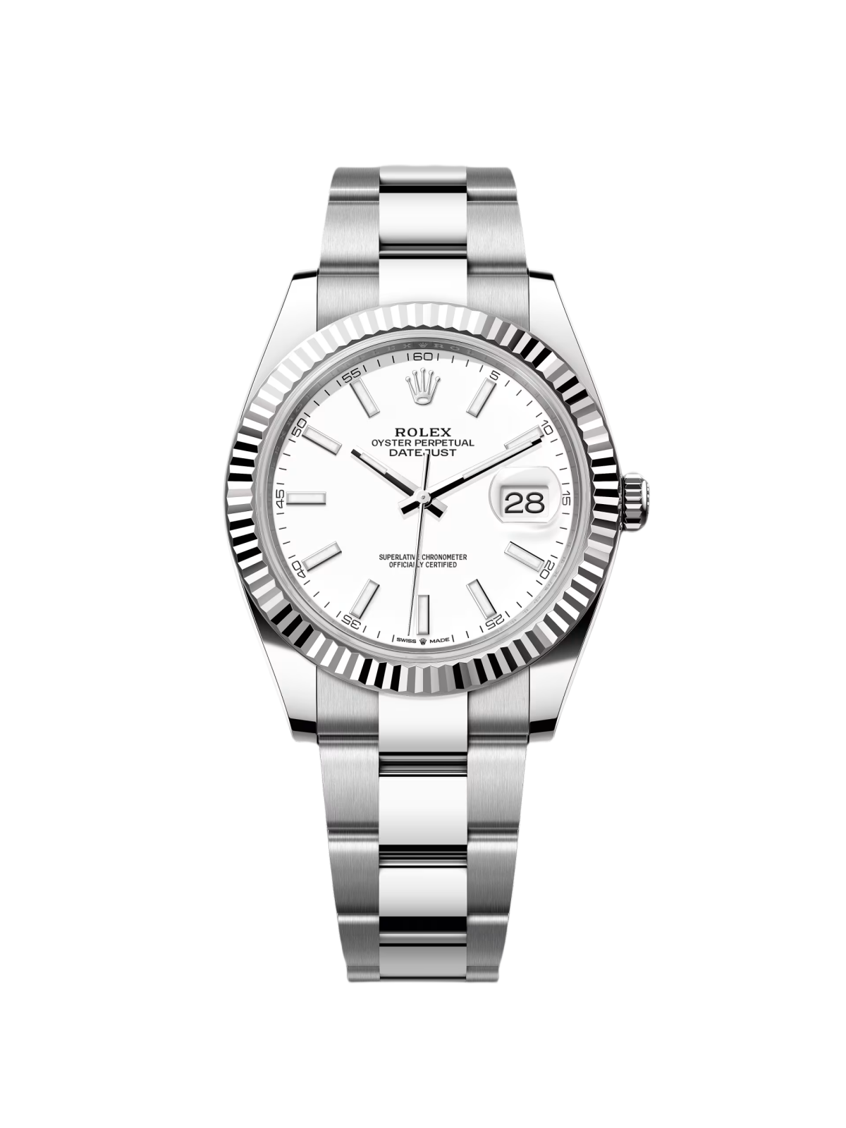 【Super Clone】RLX  Datejust 41mm  White Index Oyster Stainless Steel Men’s Watch - 126334-0009