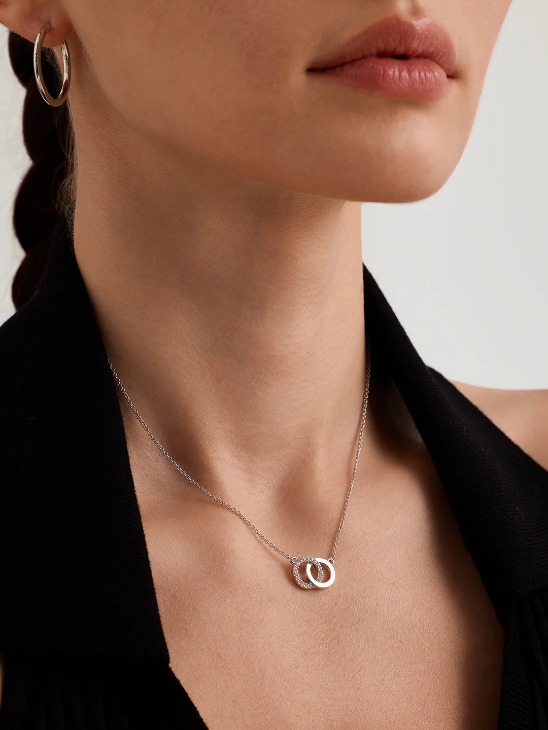 Pave Double Circle Necklace